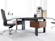 Bureau de direction bois Lloyd avec 2 caissons