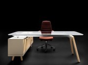 Bureau direction design en verre, collection Rail