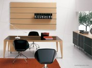 Bureau collection Eracle verre laqué piètement bois