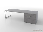 Bureau Ibis avec caisson porteur L.80 cm