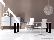 Bureau de direction New Loop laqué blanc brillant