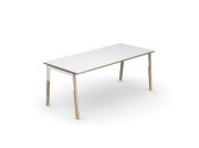 Bureau de direction NOuvelle Vague, plateau blanc et chant ABS multiplis