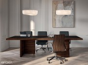 Table de réunion e10, finition placage ébénisterie Ebène