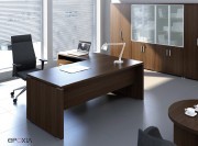 Bureau direction Quando avec retour finition Noyer foncé