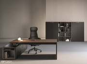 Bureau de direction Sile, ambiance classique, Noyer Lux