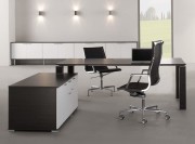 Bureau collection Step wengé avec desserte porteuse