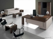 Bureau collection Titano ébène avec desserte et voile