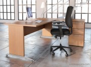 Bureau opératif avec retour et caisson porteur