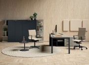 Bureau individuel collection Gate, sur desserte porteuse - rangements Aba Jour