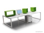 Bureau collection Loopy blanc avec nîches
