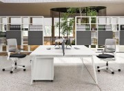 Bureau pour openspace Atreo, bench 2 postes, pieds trapezoidaux