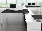 Bureau openspace Glider wengé avec desserte