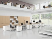 Bureaux Gate chêne clair avec desserte