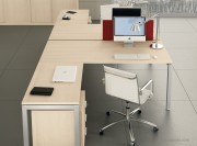 Bureau collection Gate avec retour et caisson chêne