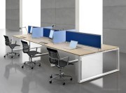 Bureau collection Loopy chêne avec écrans de séparation