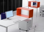 Bureau Glider avec meuble Ubi laqué superposé