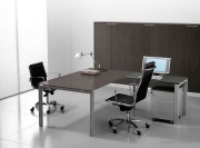 Bureau collection Glider verre laqué avec retour