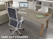 Bureau Take Off Country, plateau et desserte mélaminé tourterelle