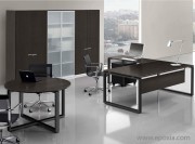 Bureau direction Loopy wengé avec voile de fond