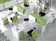 Bureau collection Atlante mélaminé blanc avec pont