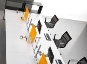 Bureau collection Loopy blanc avec écrans de séparation