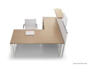 Bureau collection Loopy chêne avec retour et cloison