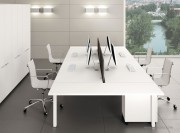 Bureau collection Gate blanc avec écran de séparation