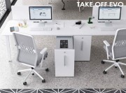 Bureaux linéaires avec caissons vertical file