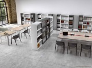 Aménagement de bibliothèques avec bureaux Zefiro