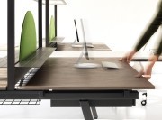 Bureau bench Stilo avec plateaux coulissants