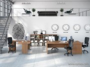Mobilier de bureau collection Rétro finitons merisier