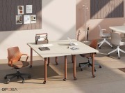 Bureaux mobiles Timmos avec pieds coniques Terracotta
