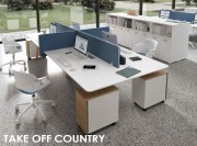 Bench 4 postes pour openspace  Take Off  Country