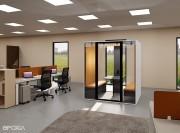 Cabine acoustique Essentielle Buronomic, 4 personnes, dans un openspace