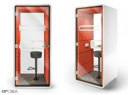 Cabine téléphonique HushPhone avec tabouret