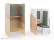 Cabine de confidentialité Calme, station debout et avec banc