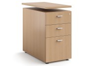 Caisson fixe hauteur bureau, profondeur 80 cm. Mélaminé merisier naturel