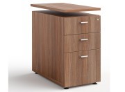 Caisson fixe hauteur bureau, profondeur 80 cm. Mélaminé noyer