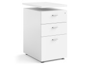 Caisson fixe hauteur bureau, profondeur 60 cm. Mélaminé blanc