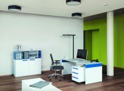 Caisson mobile Work Space blanc et bleu