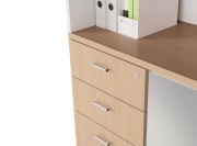 Caisson et niche, finition blanc et merisier naturel