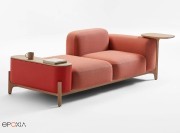 Canapé 2 places collection Sabot avec tablette bois et jardinière