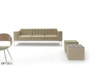 Canapé 3 places ClassMade, tapissé cuir beige