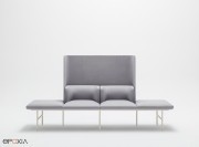 Canapé modulable Agora 4 assises, 2 dossiers haut et 2 poufs
