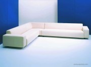 Canapé d'angle Hitch Mylius cuir blanc