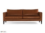 Canapé Elegance en cuir, 4 pieds bois