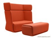 Canapé dossier haut avec pouf Basket
