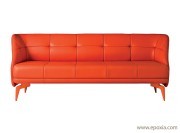 Canapé Leeon en cuir orange