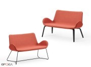 Sofa 2 places Dalia, pieds métal ou bois
