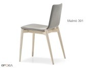 Chaise Malmö 391, assise en tissu ou similicuir